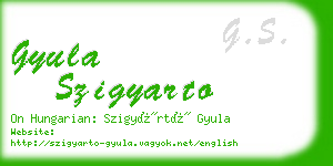 gyula szigyarto business card